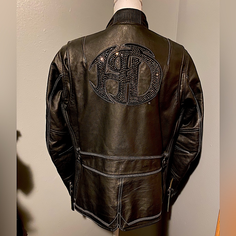 RARE LIMITED EDITION XL HARLEY DAVIDSON 100% Leather & Rhinestone Riding Jacket